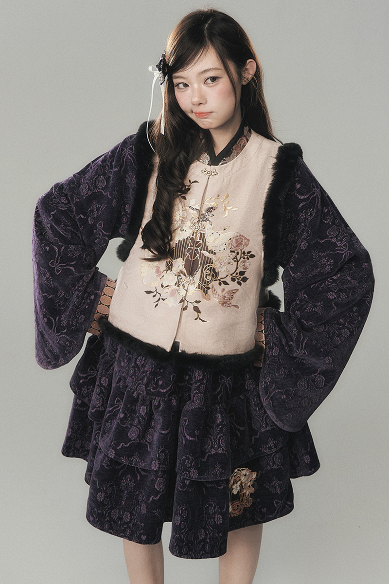 Dark Girl Chinese-style Dress + Vest