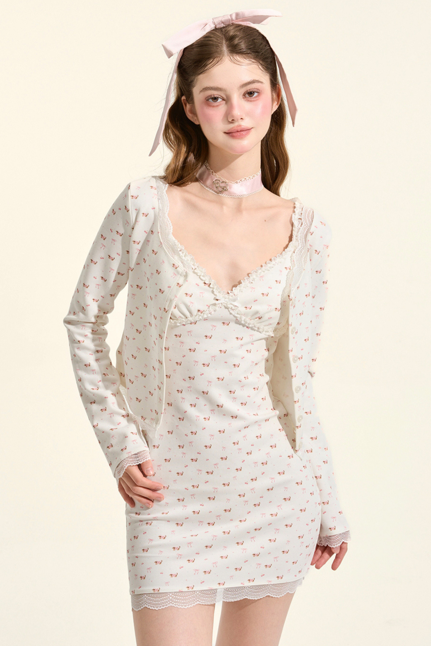 Sweet Ducks Cardigan + Camisole Dress