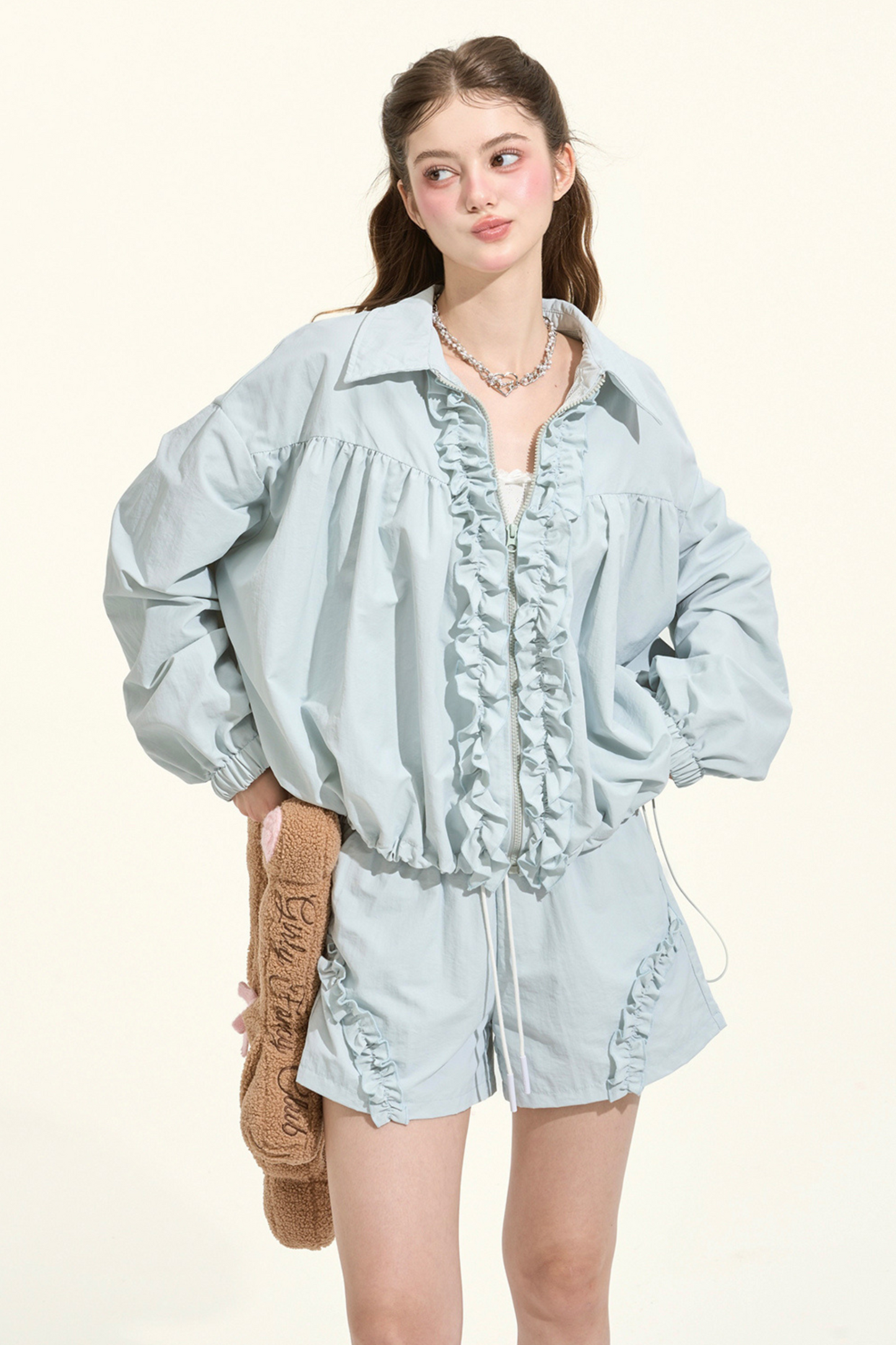 Ruffle Lake Blue Sporty Jacket + Pants