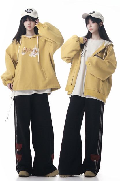Creamy Jacket + T-shirt + Hooded Sweatshirt + Sweatpants