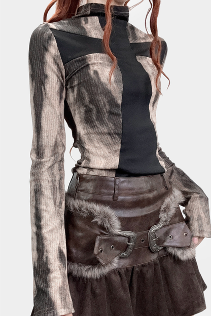 American Dark Gothic Cross High Neck Top