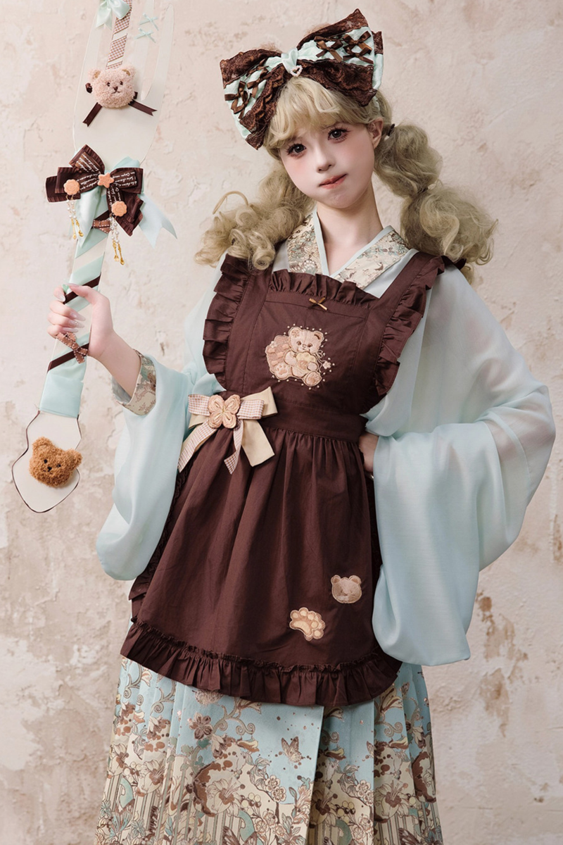 Little Bear Dessert House Dress + Skirt + Apron + Brooch + Overskirt