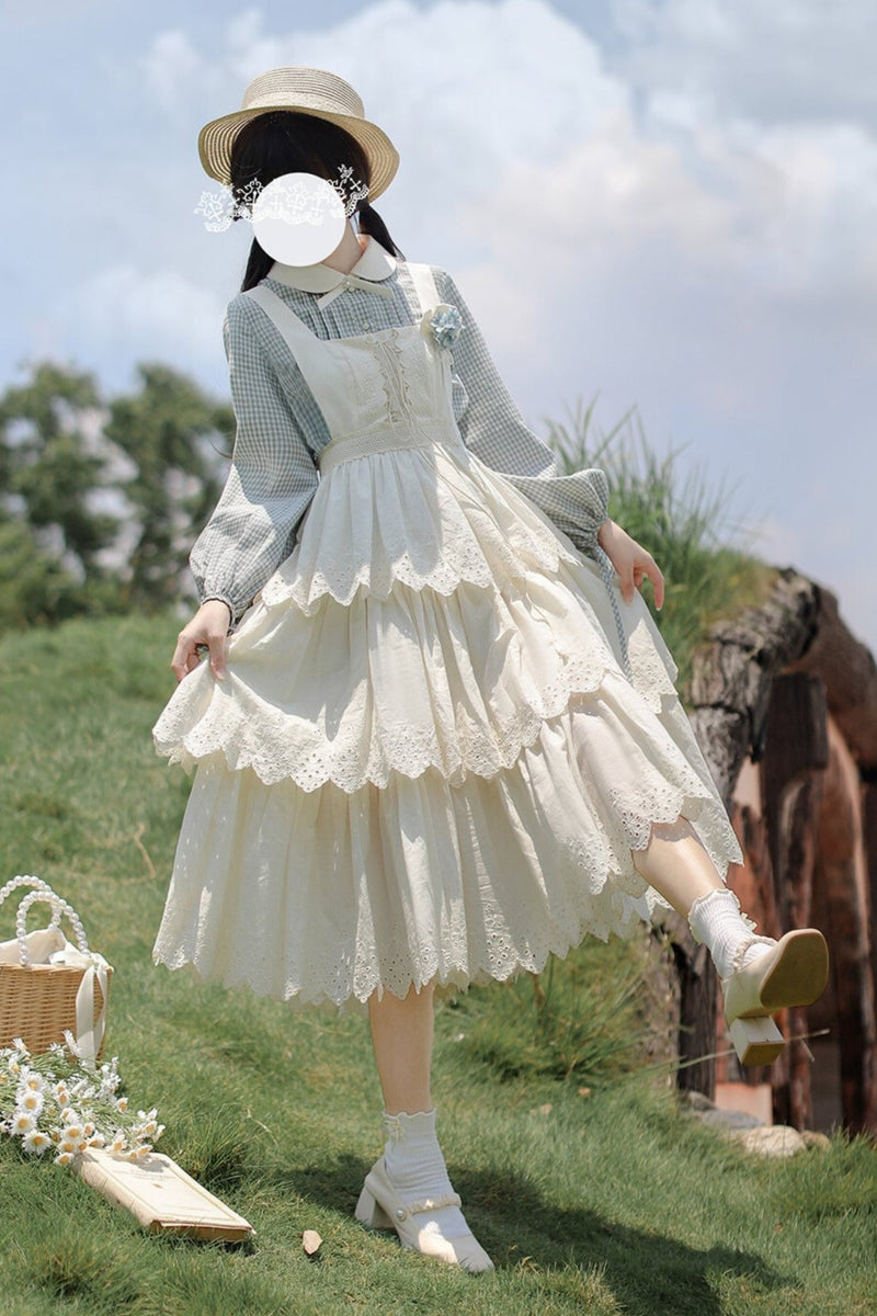 French Retro Plaid Vest Skirt Set