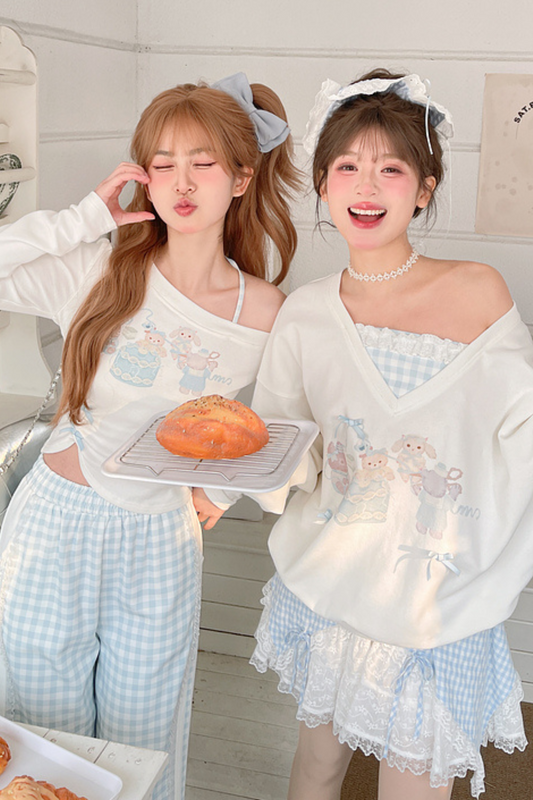 Girlfriend Sweet Top + Gingham Plaid Pants