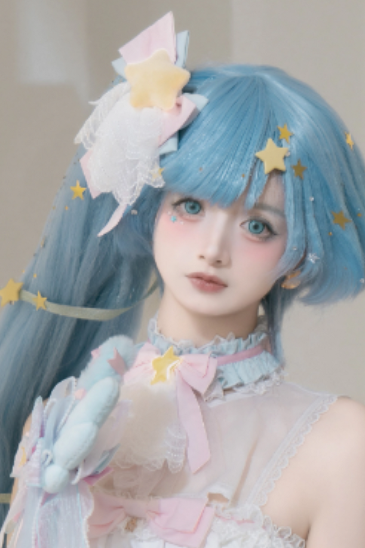 Magic Fairy Sparkling Water Lolita Top + Skirt + Hair Clip + Tail + Magic Stitching