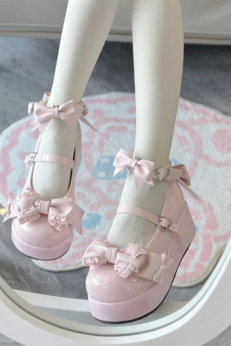 Biscuit Lolita Ruffle Ribbon Shoes