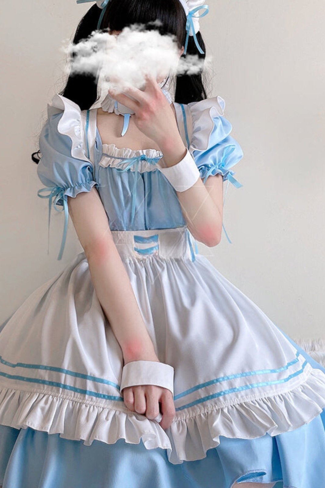 Powder Blue Alice Maid Dress Set