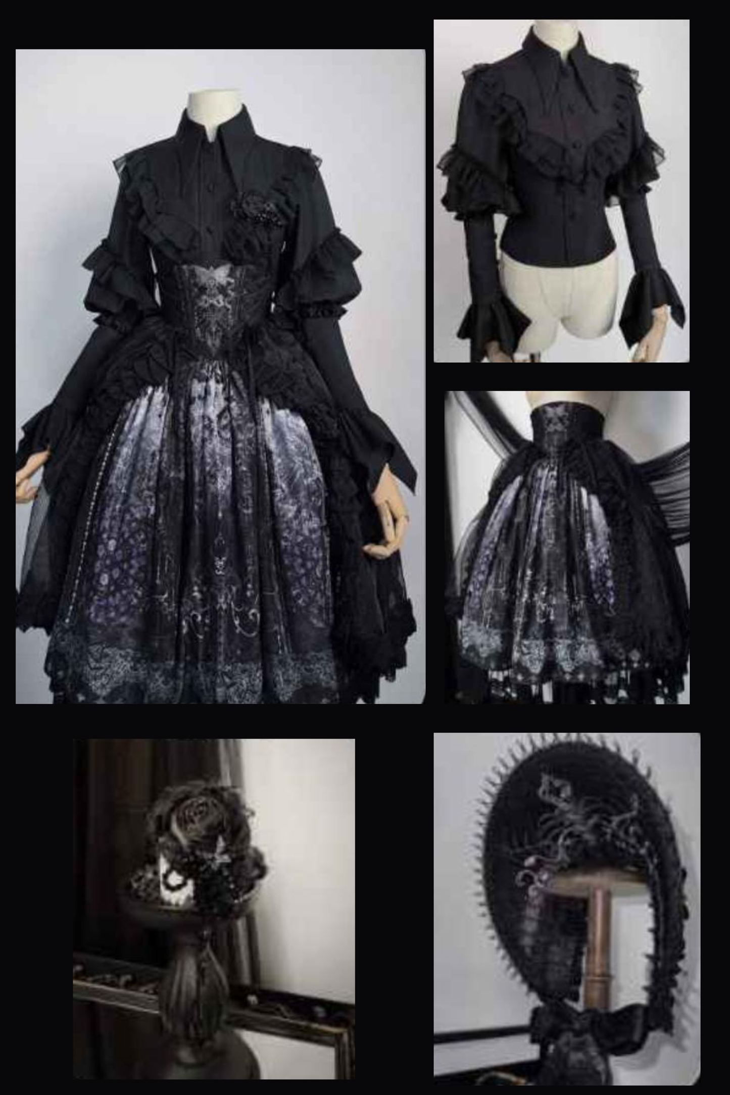 Gothic Lolita Jumper Skirt + Jacket + Skirt + Shirt + Corset + Accessories