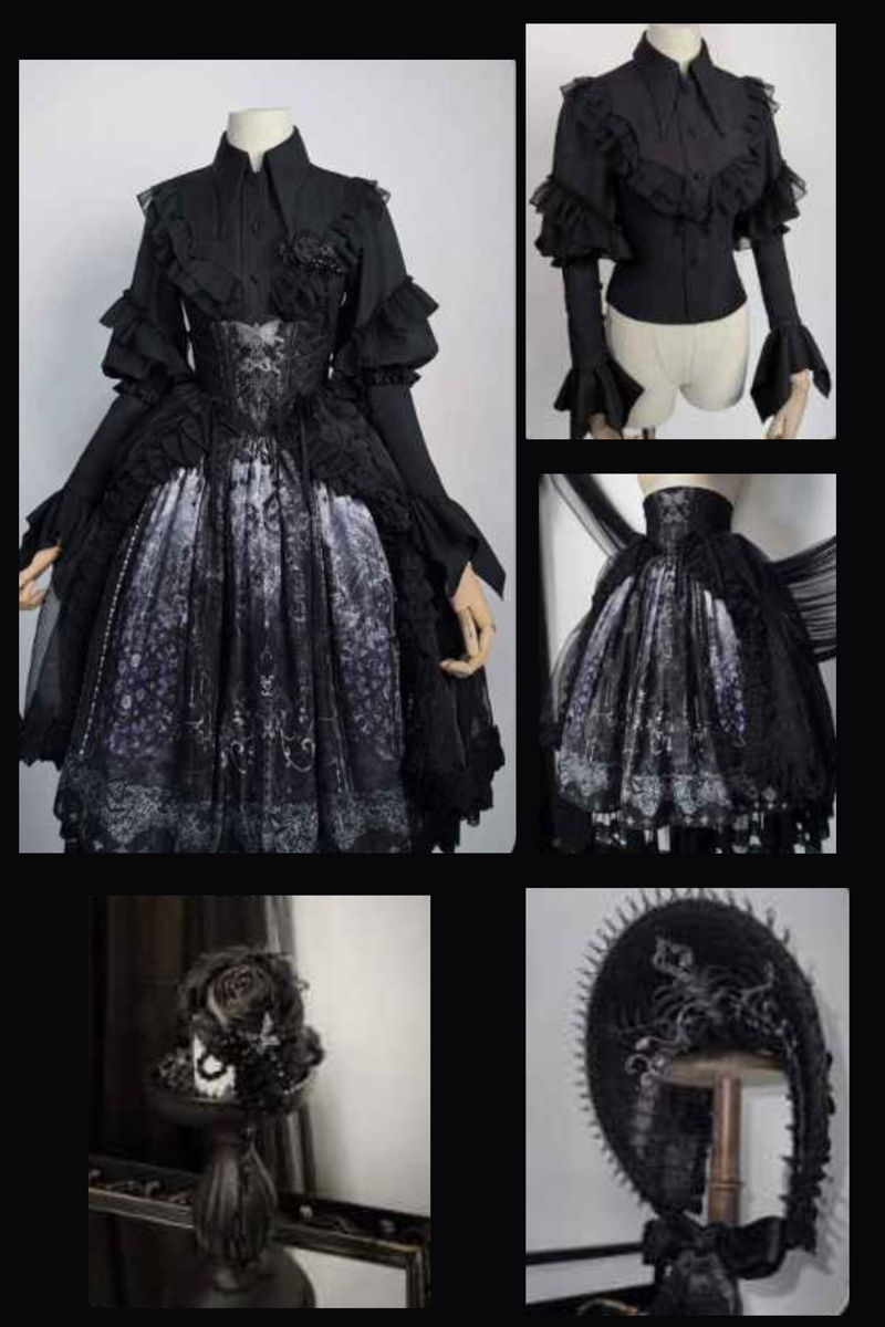 Gothic Lolita Jumper Skirt + Jacket + Skirt + Shirt + Corset + Accessories