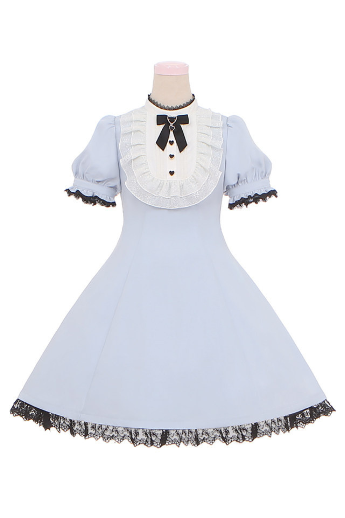 Lace Puff Sleeve Dress + Ribbon Clip