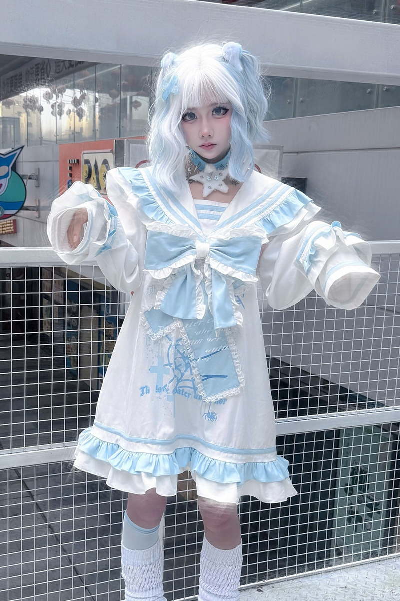 [angel Style] Ruffle Sailor Subculture Dress