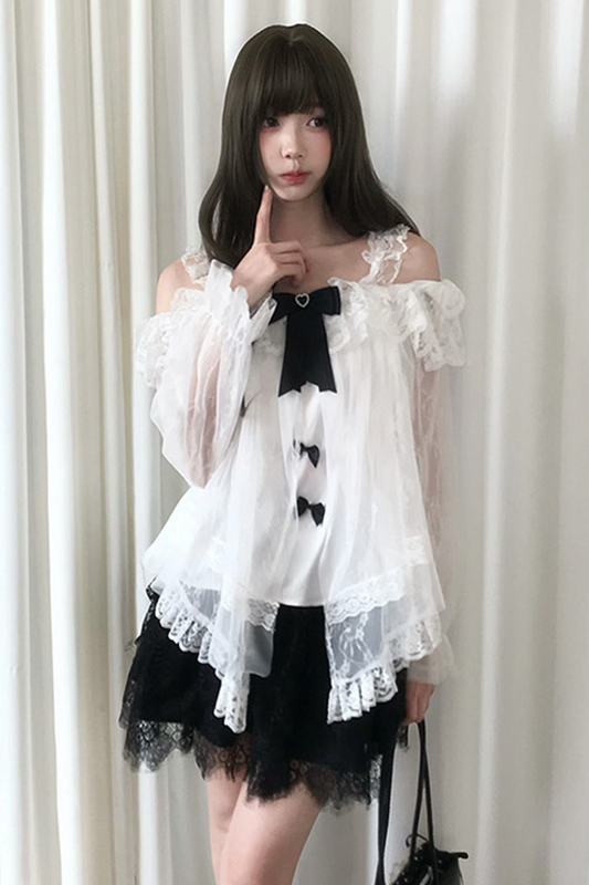 Ribbon Chiffon Top + Skirt