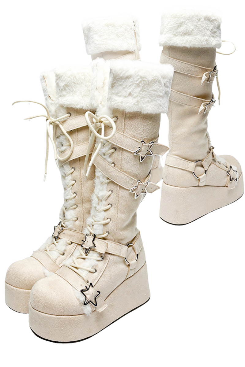 Subculture Fur Star Long Boots