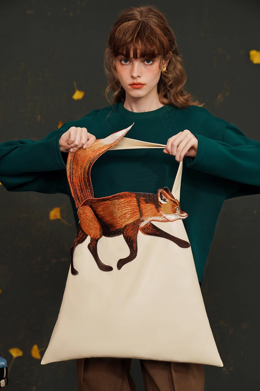 Fox Shoulder Canvas Bag