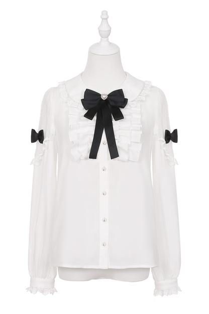 Lace Shirt + Tiered Bib Skirt