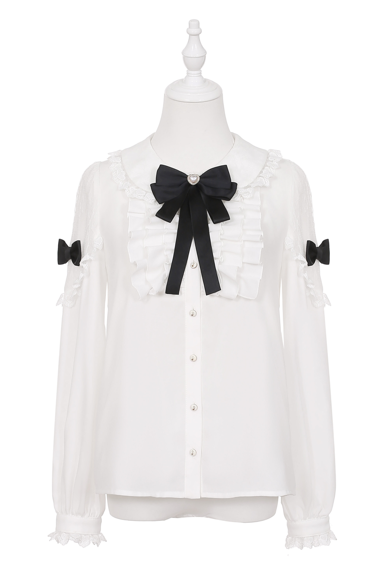 Lace Shirt + Tiered Bib Skirt