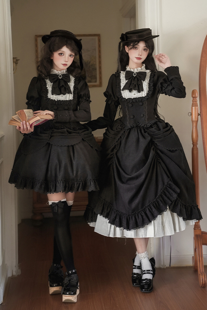 [pre-order] Classic Top + Curtain Skirt + Ribbon Collar + Hat