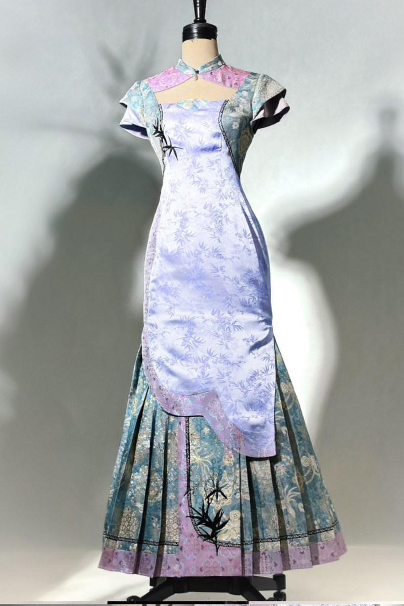 Jacquard Retro Fitted Pleated Dress