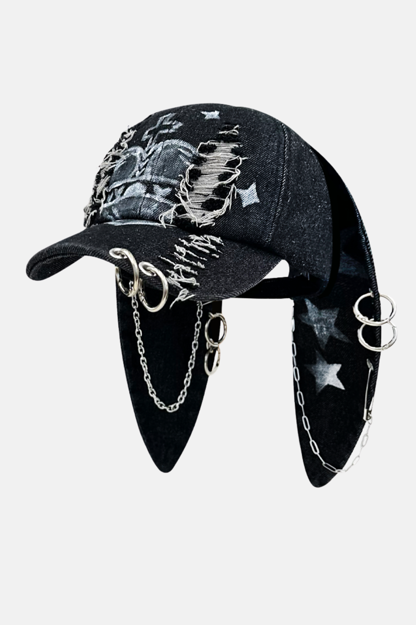 Dark Graffiti Denim Baseball Cap