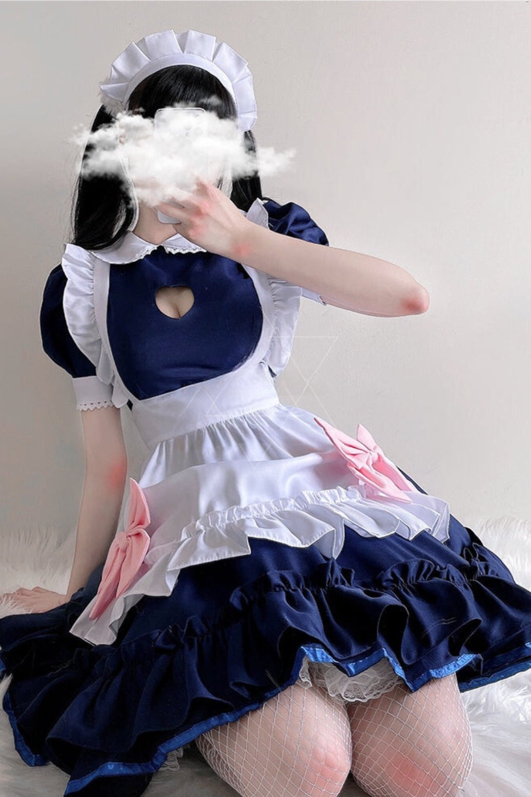Pink Blue Loli Maid Cosplay Dress Set