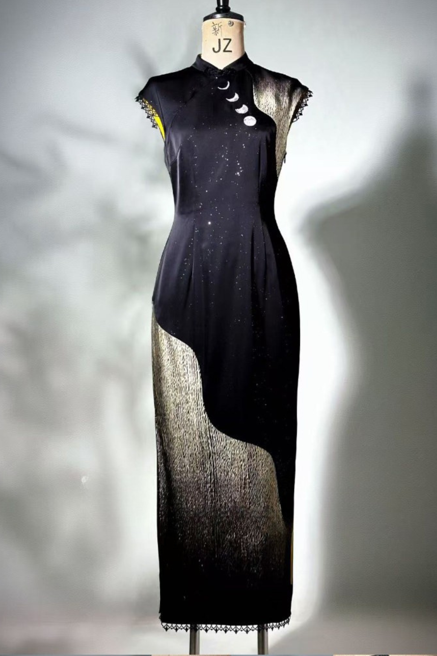 Dark Satin Moon Chinese-style Bodycon Dress
