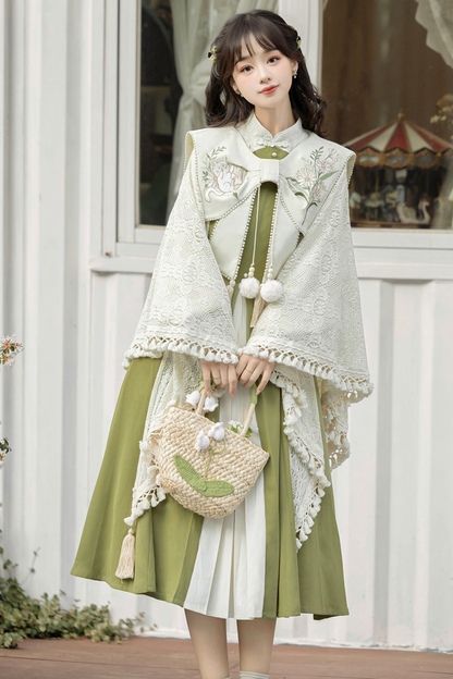 Retro Chinese Dress + Shawl