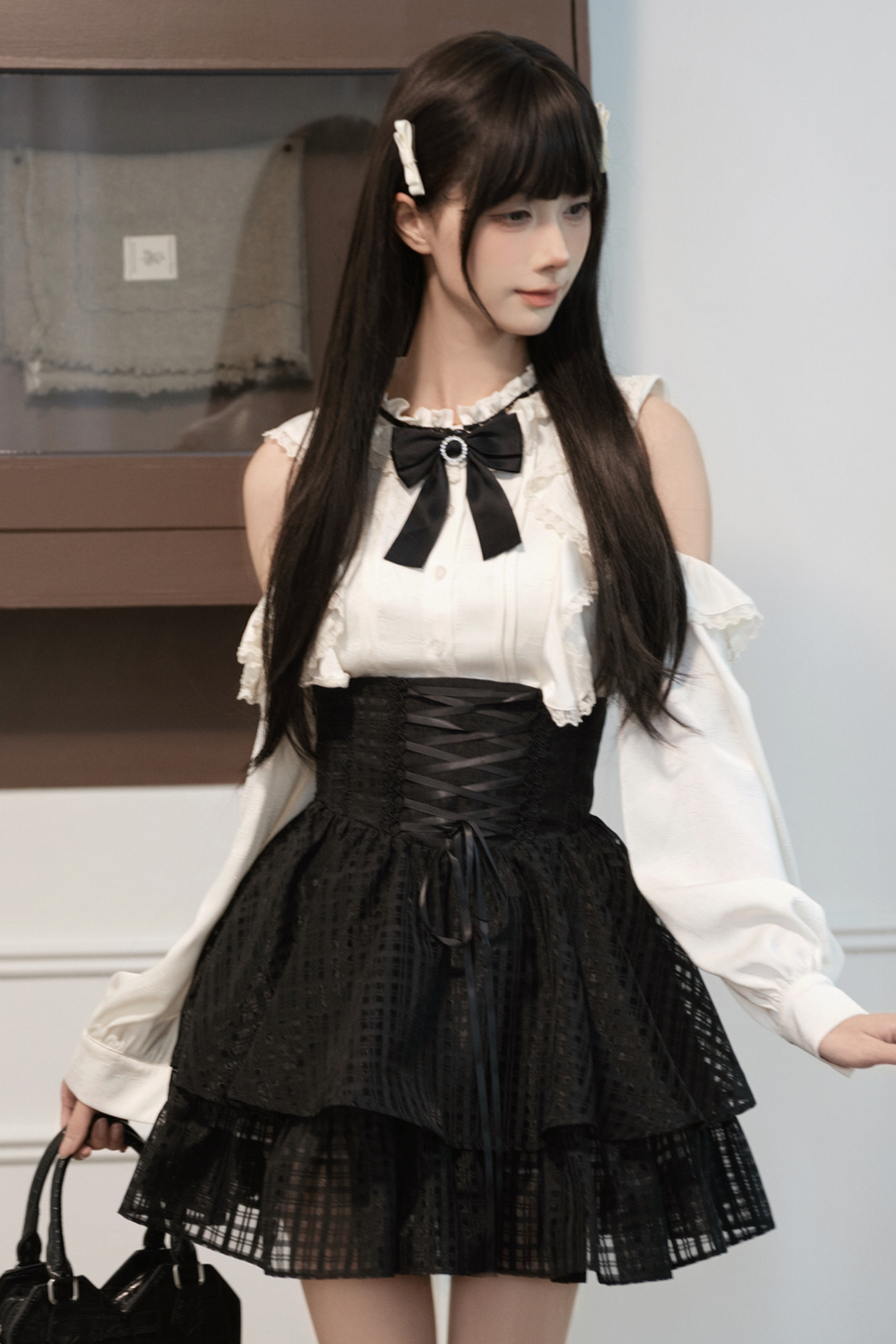 Lace Trim Shirt + Skirt