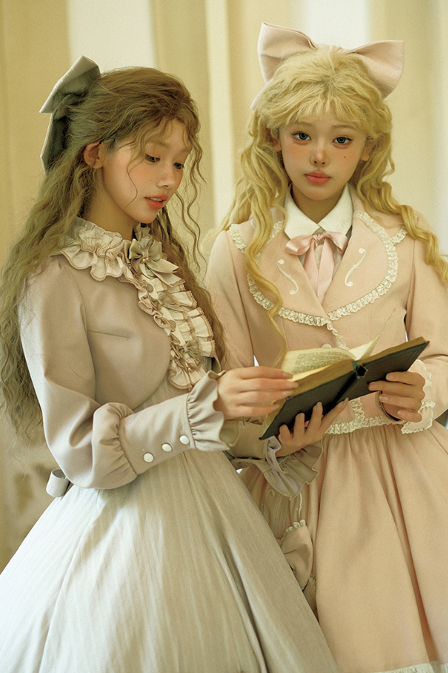 [pre-order] Retro College Lolita Dress + Sweet Ribbon Set