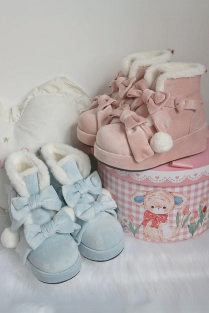 [pre-order] Ribbon Snow Girly Boots