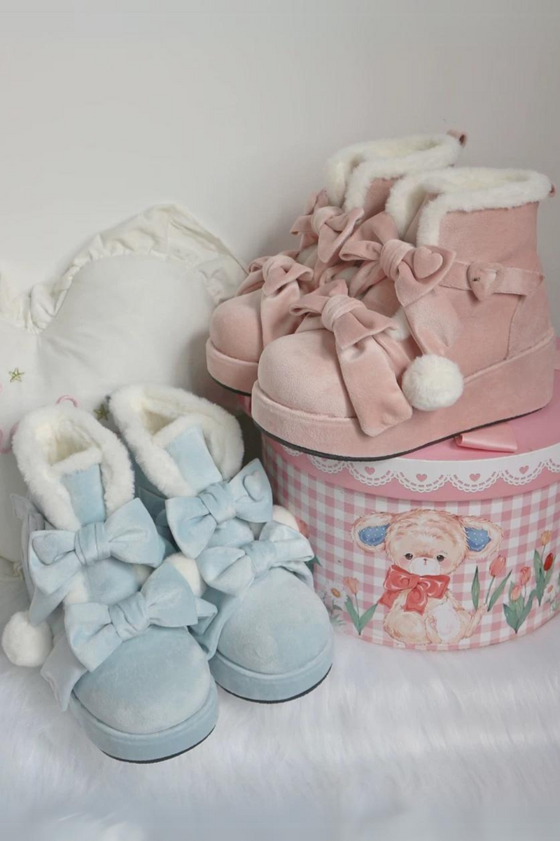 [pre-order] Ribbon Snow Girly Boots