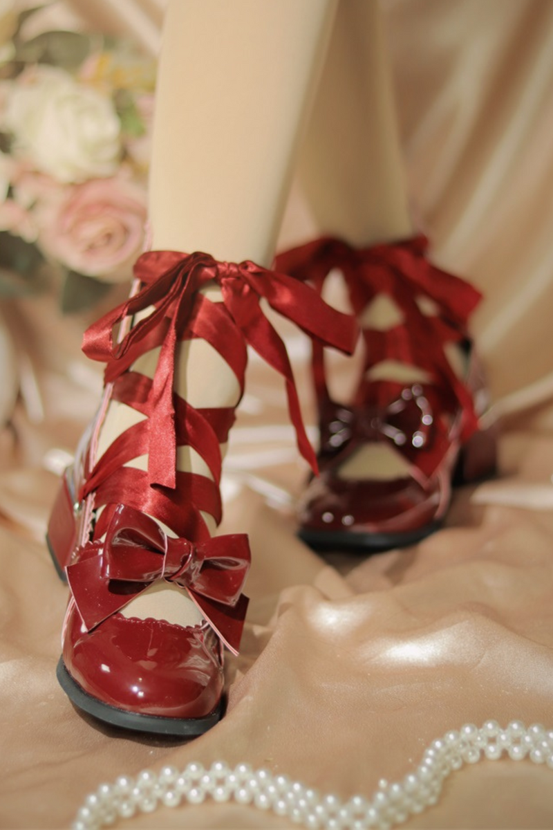Ribbon Lace-up Lolita Shoes