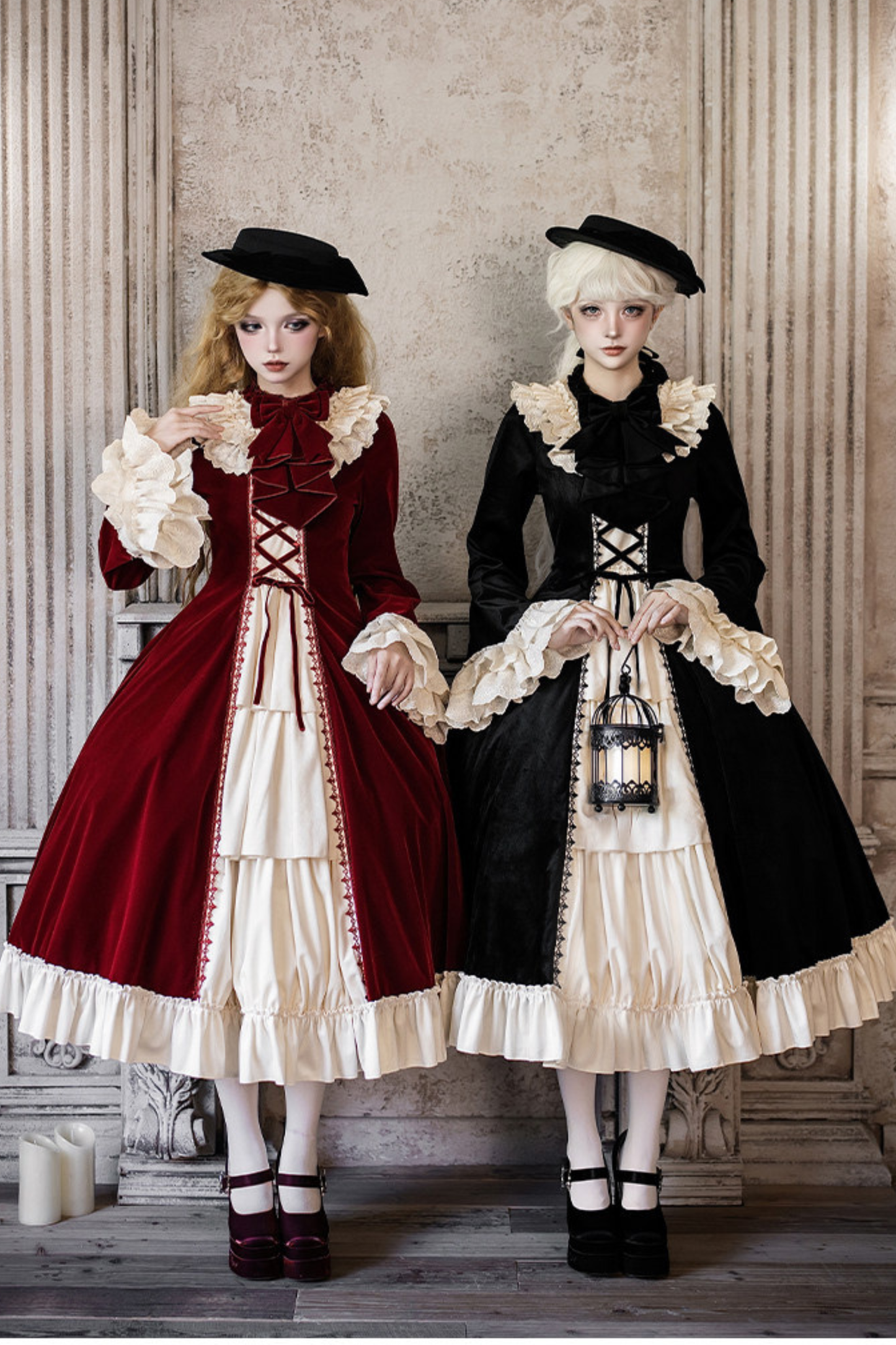 Classical Dress + Collar + Ribbon + Hat