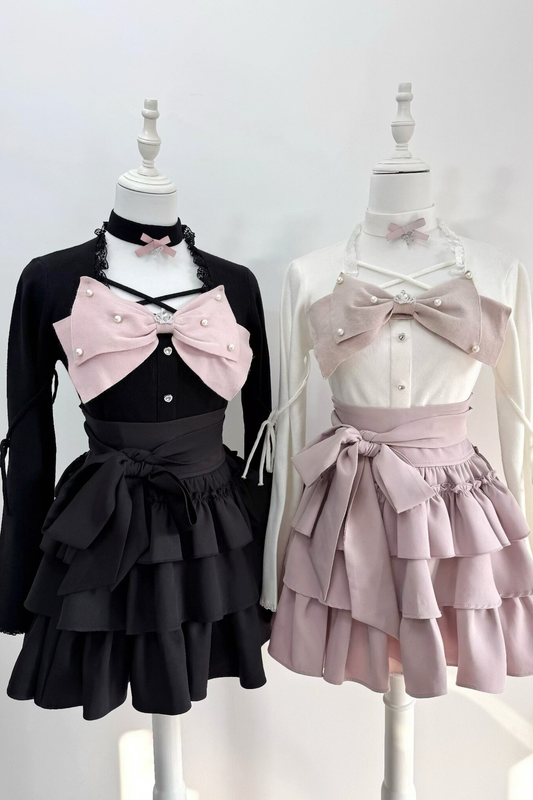 Sweet Knit Sweater Top + Tiered Inner Skirt