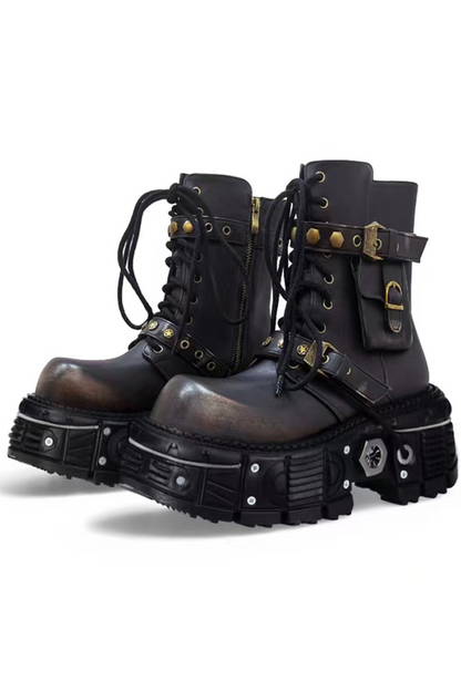 Gothic Retro Punk Motorcycle Boots