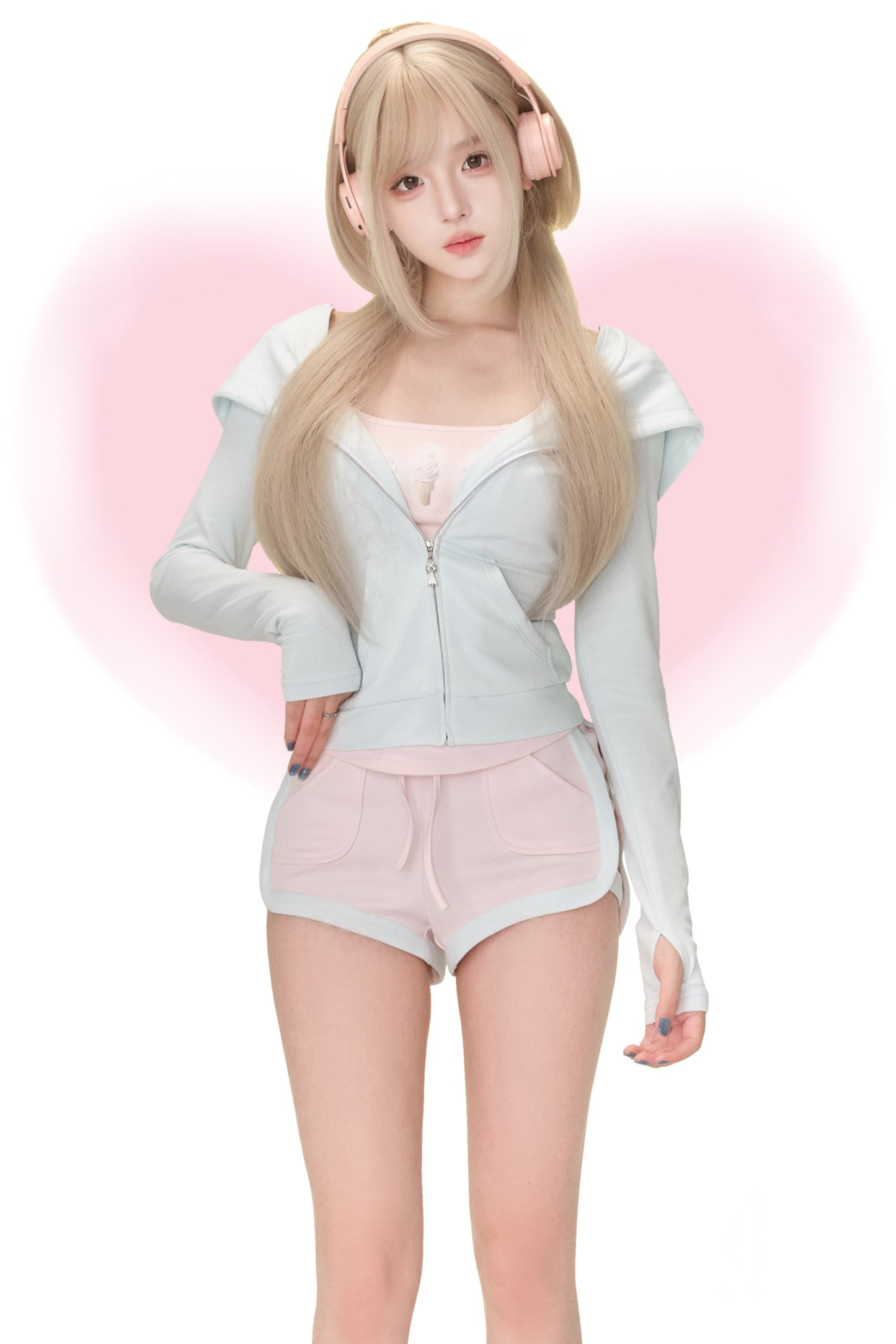 Sweetheart Mint Top + Suspenders + Powder Pants