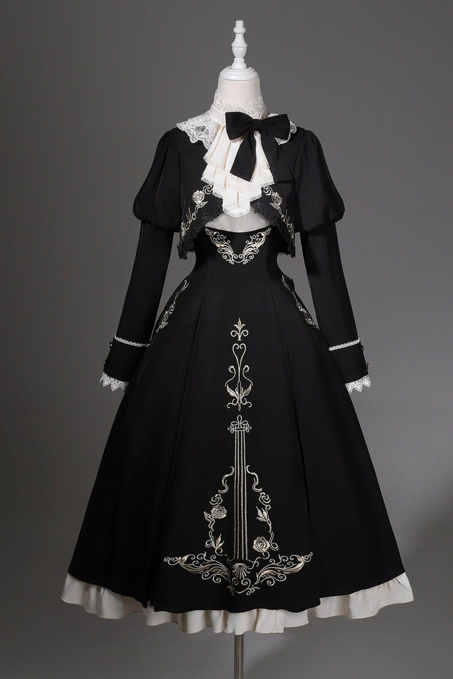 [pre-order] Gothic Dark Suspender Long Dress + Shirt + Jacket