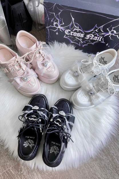 Dark Sweet Love Ribbon Shoes