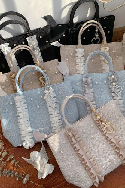 Sweetheart Pearl Ruffle Bag
