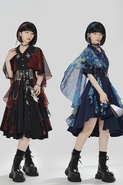 Chinese-style Embroidery Dress + Belt + Girdle