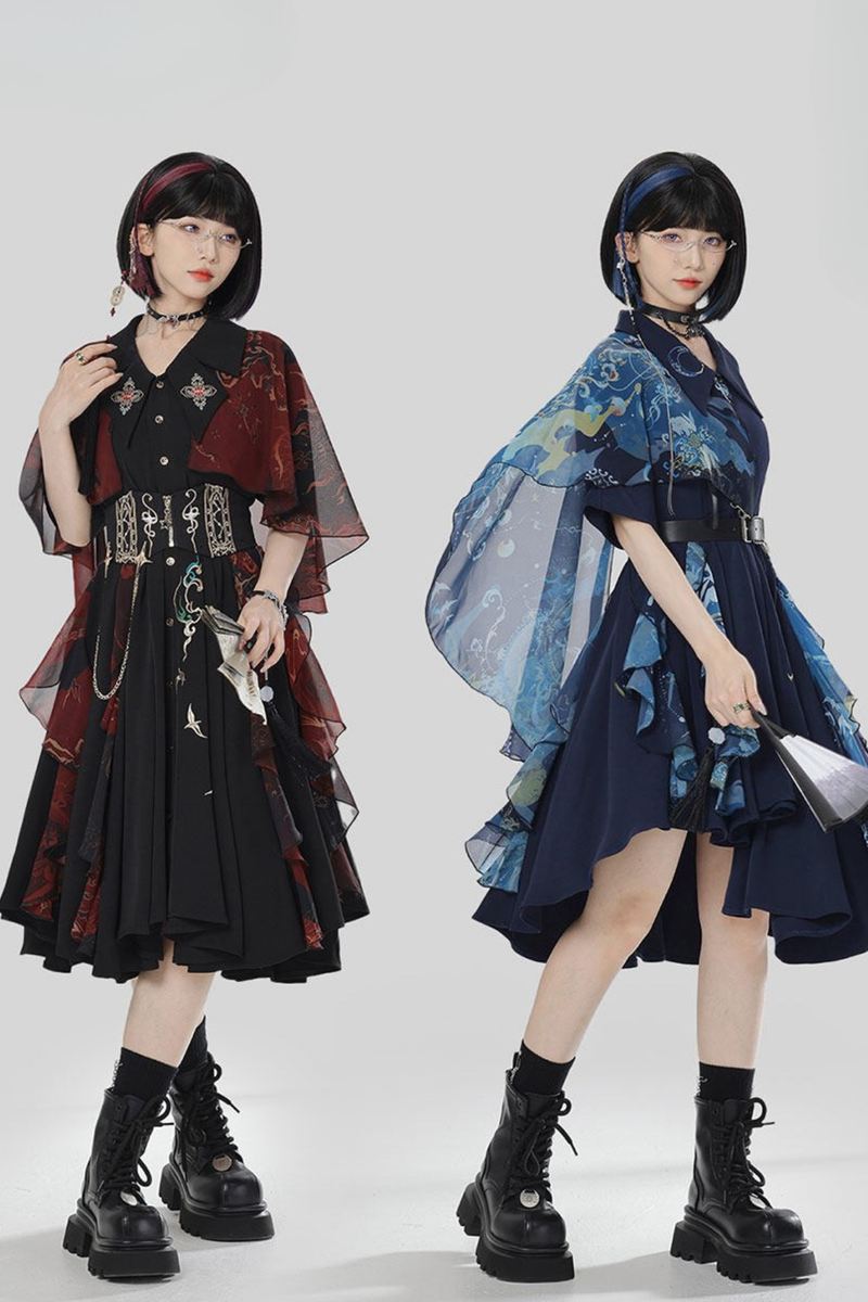 Chinese-style Embroidery Dress + Belt + Girdle