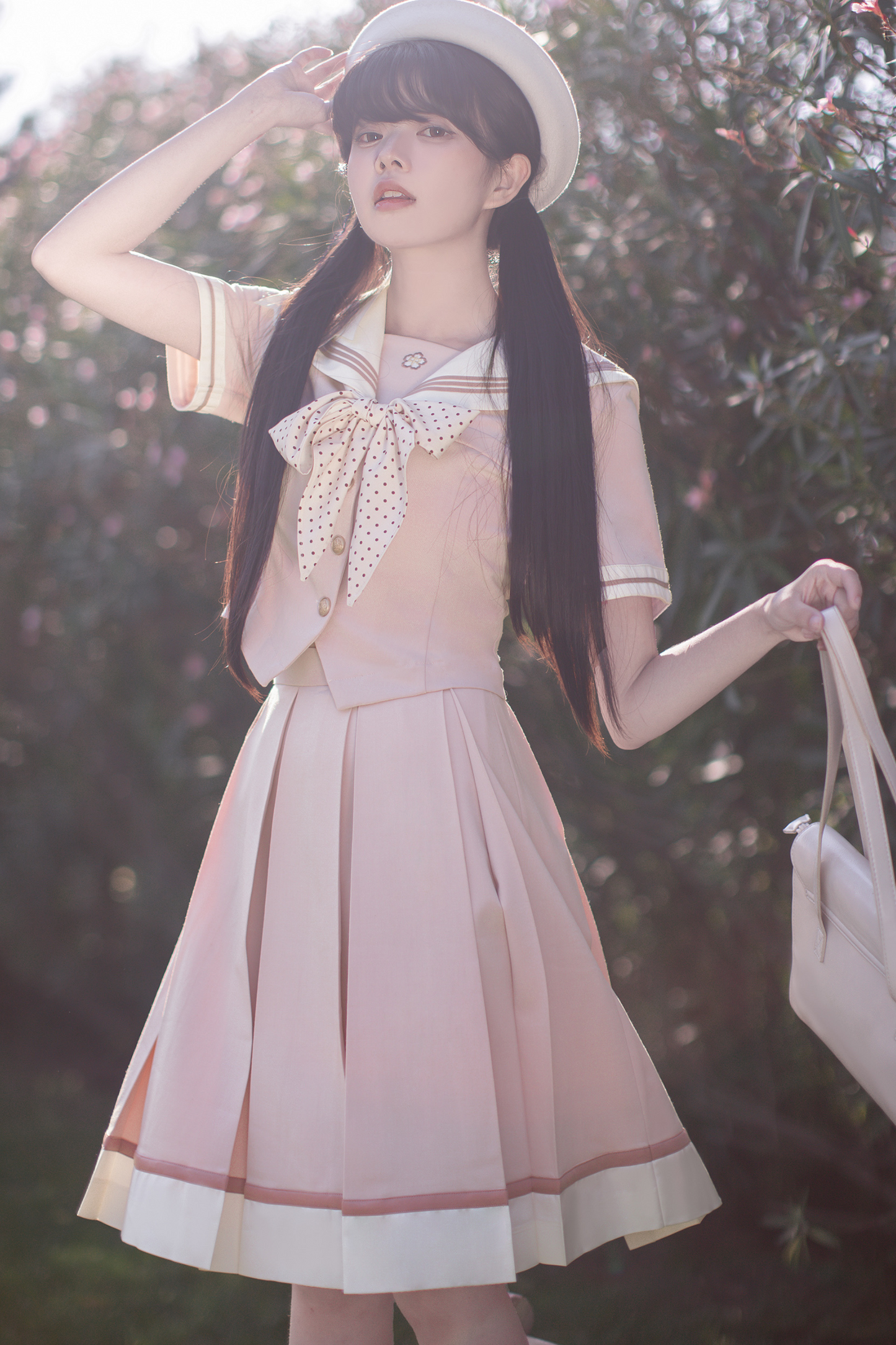 [pre-order] Retro Sweet College Tops + Pleated Skirt