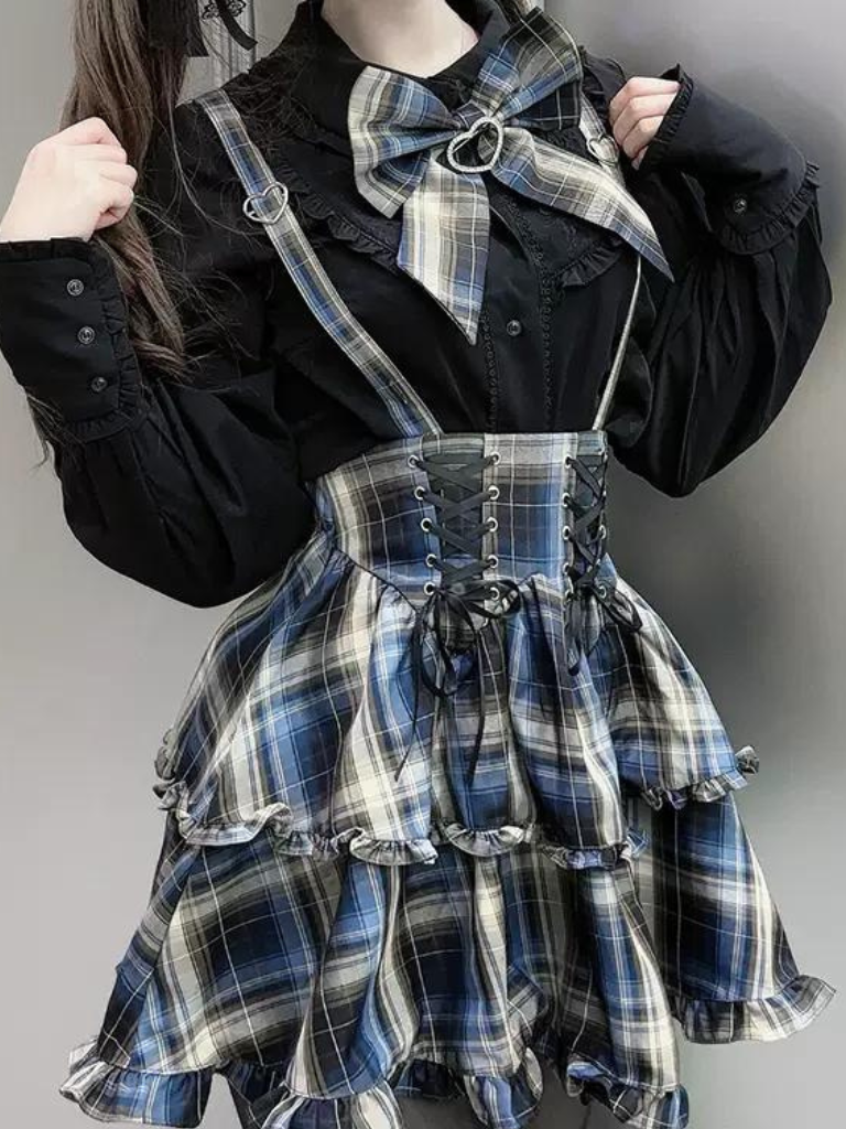Jirai Blouse + Suspender Skirt Set