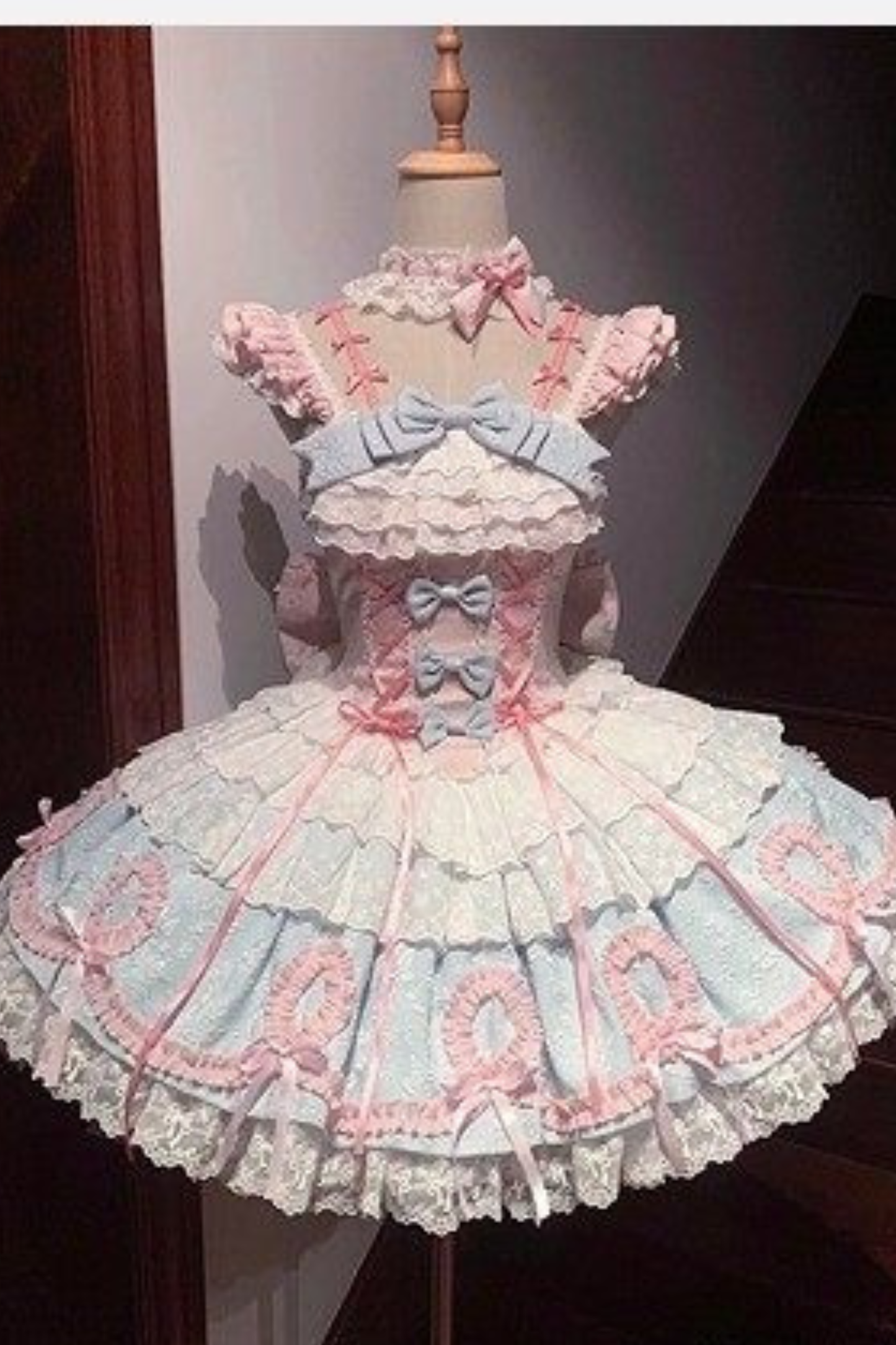 Butterfly Princess Lolita Dress + Petticoat + Clip + Ruffle Sleeve Shirt