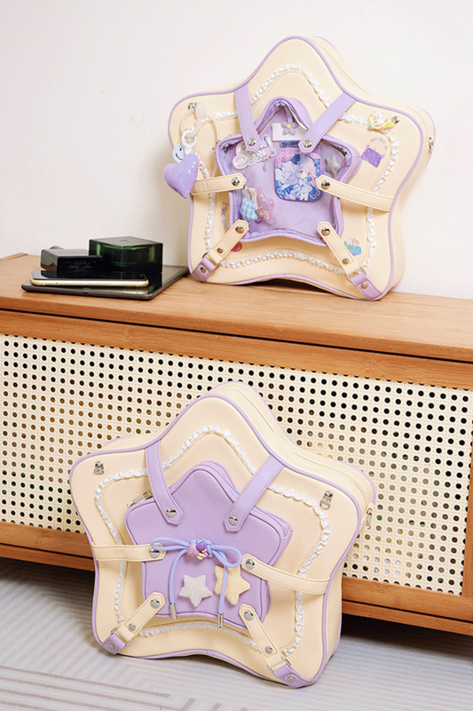 Cream Star Contrast Sweet Bag