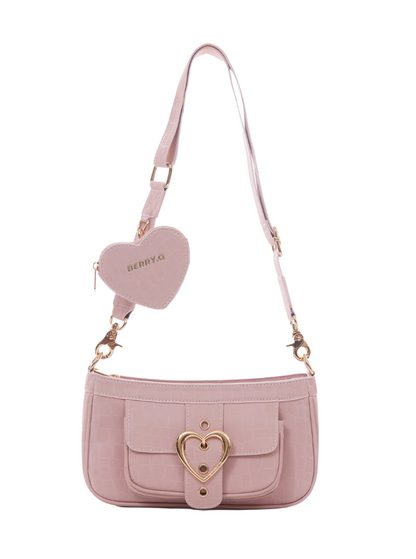 Heart Ring Belt One Shoulder Crocodile Bag