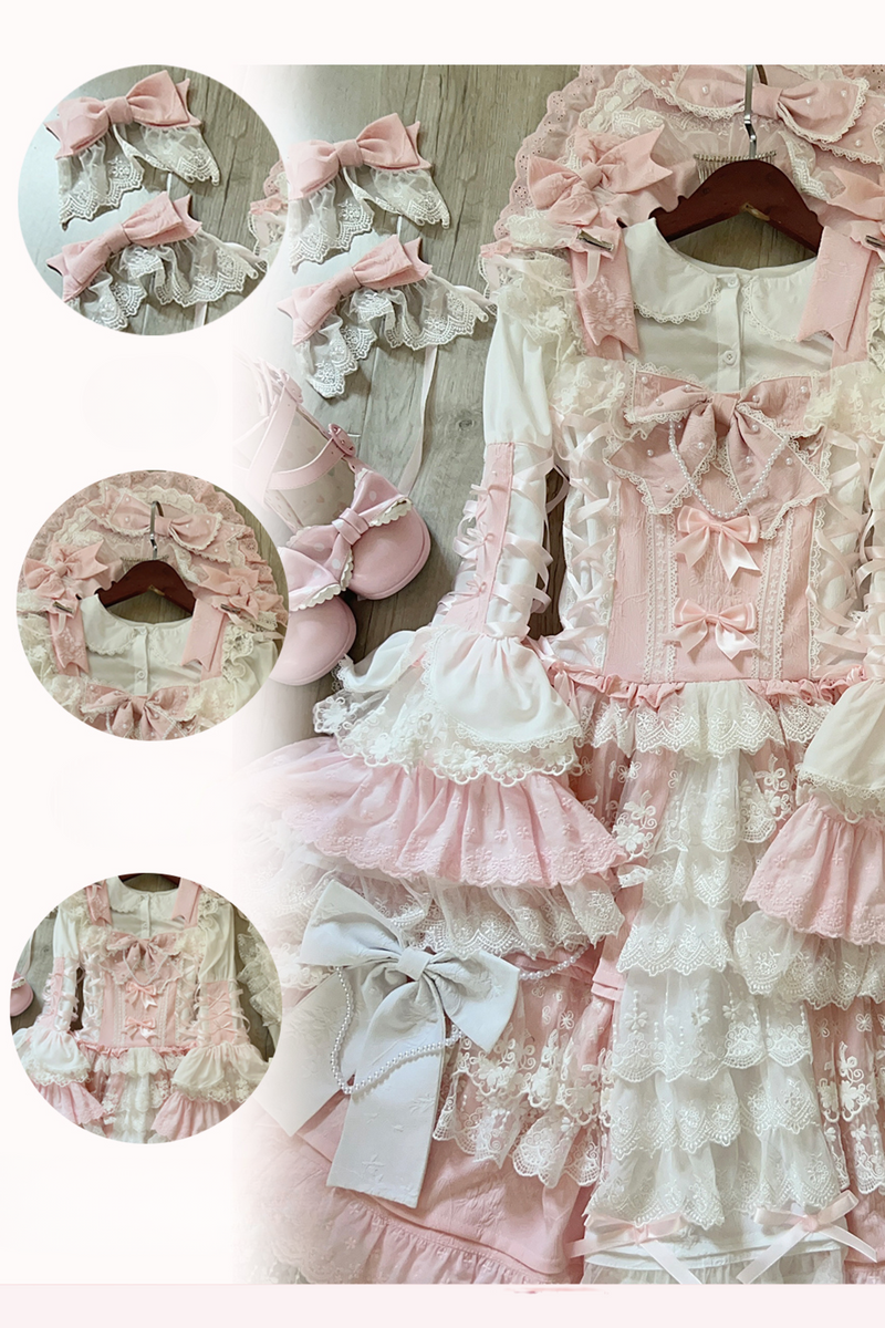 [pre-order] Peach Rabbit Antique Doll Lolita Dress Set