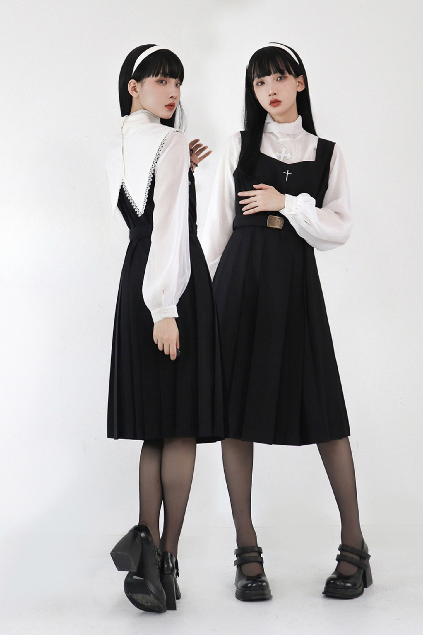 Gothic School Mantle + Top + Vest Dress