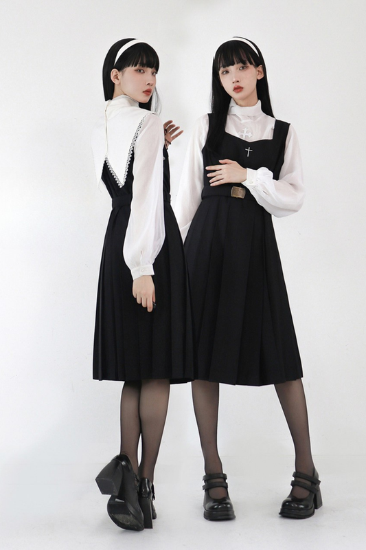 Gothic School Mantle + Top + Vest Dress