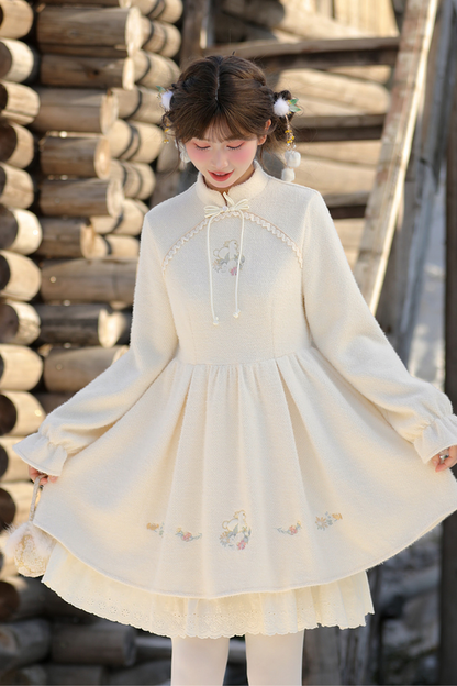 Sweet Stand Collar Dress