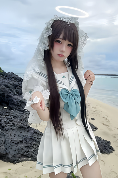 Pure Girl Sailor Top + Skirt + Ribbon